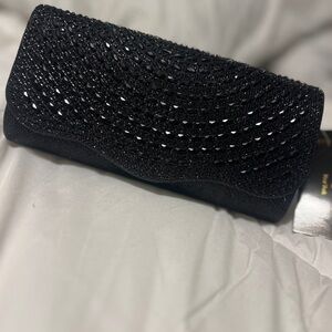 Elegant Black Rhinestone Evening Clutch Bag